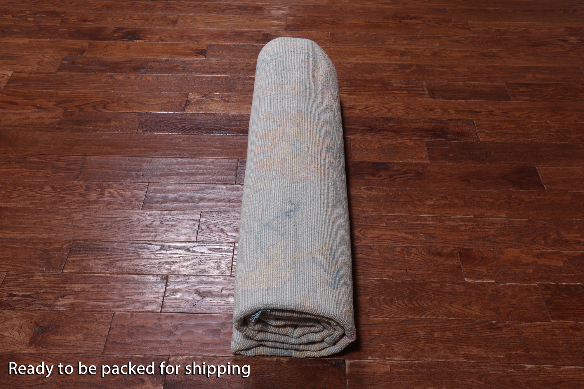 SUPER SALE Blue Square Turkish Oushak Hand Knotted Wool Rug - 7' 7" X 7' 11"