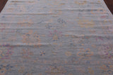 Blue Square Turkish Oushak Hand Knotted Wool Rug - 7' 7" X 7' 11" - Golden Nile