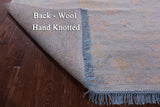 Blue Square Turkish Oushak Hand Knotted Wool Rug - 7' 7" X 7' 11" - Golden Nile