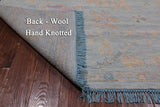 SUPER SALE Blue Square Turkish Oushak Hand Knotted Wool Rug - 7' 7" X 7' 11"
