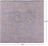 Silver Square Persian Sultanabad Hand Knotted Wool Rug - 7' 8" X 8' 2" - Golden Nile