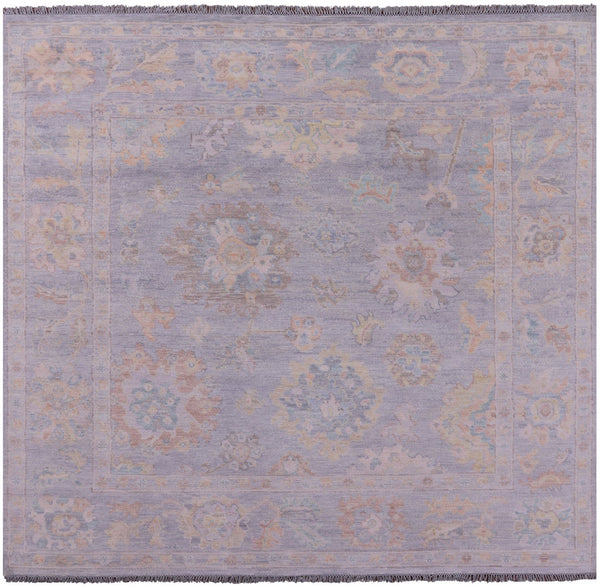 Silver Square Persian Sultanabad Hand Knotted Wool Rug - 7' 8" X 8' 2" - Golden Nile