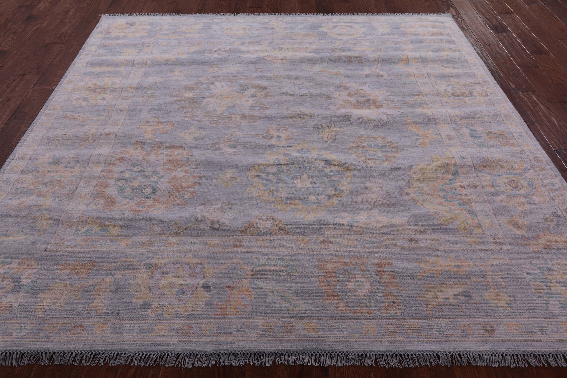 Silver Square Persian Sultanabad Hand Knotted Wool Rug - 7' 8" X 8' 2" - Golden Nile