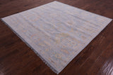 Silver Square Persian Sultanabad Hand Knotted Wool Rug - 7' 8" X 8' 2" - Golden Nile