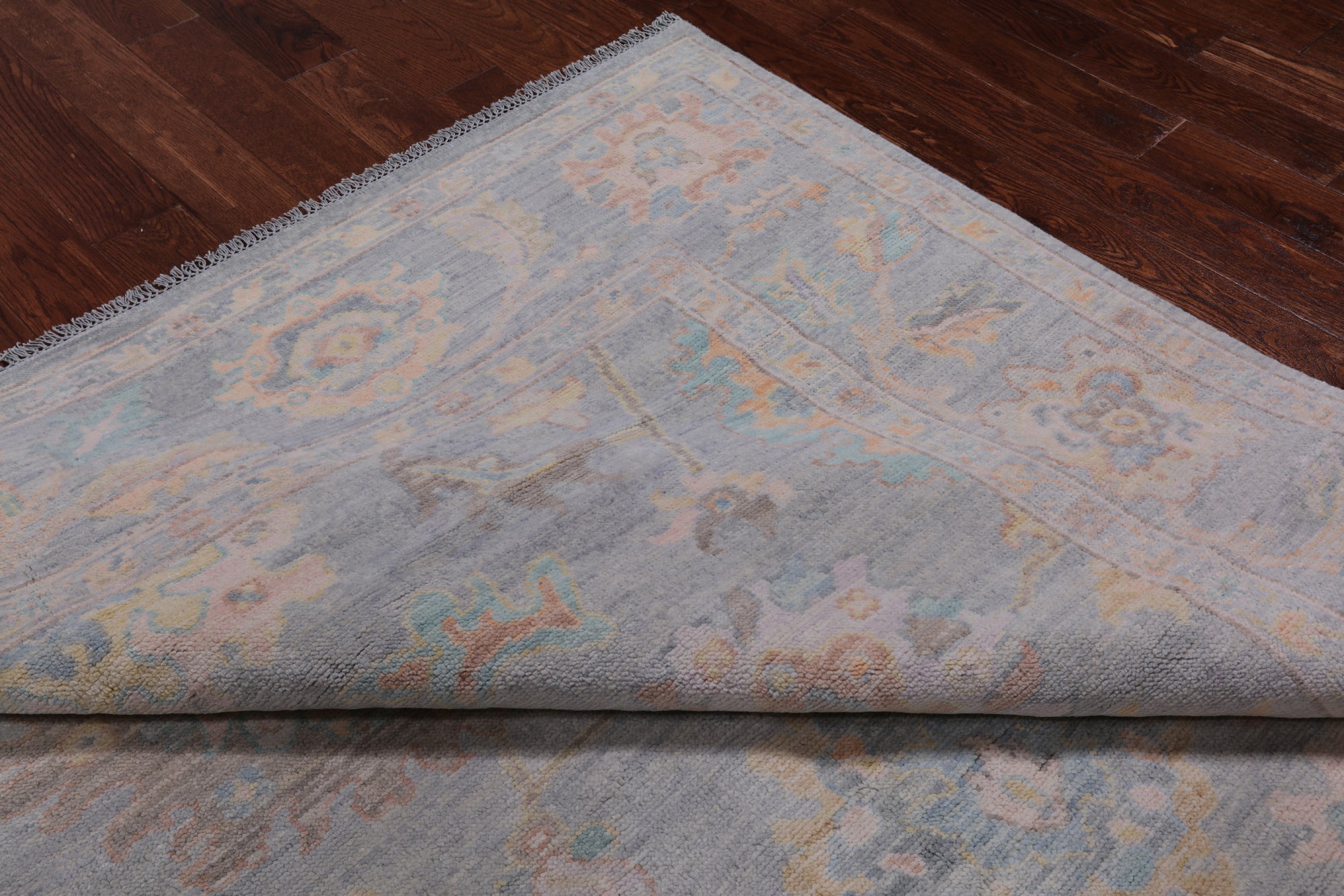 SUPER SALE Silver Square Persian Sultanabad Hand Knotted Wool Rug - 7' 8" X 8' 2"