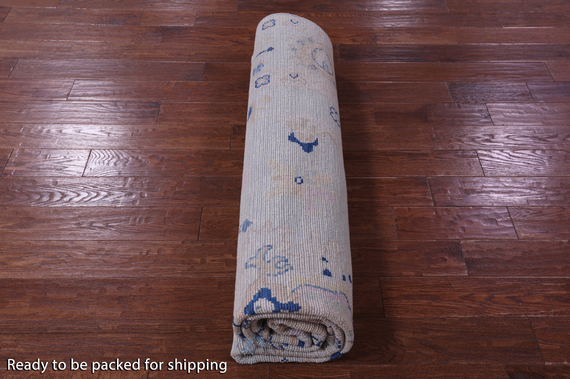 Blue Square Turkish Oushak Hand Knotted Wool Rug - 8' 1" X 8' 3" - Golden Nile