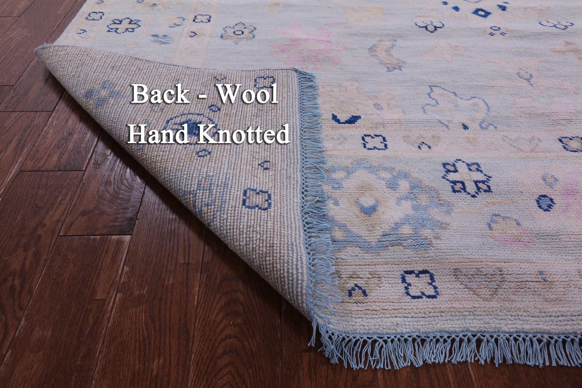 Blue Square Turkish Oushak Hand Knotted Wool Rug - 8' 1" X 8' 3" - Golden Nile