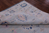 Blue Square Turkish Oushak Hand Knotted Wool Rug - 8' 1" X 8' 3" - Golden Nile