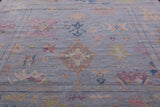 Light Blue Square Persian Sultanabad Handmade Wool Rug - 9' 11" X 10' 2" - Golden Nile