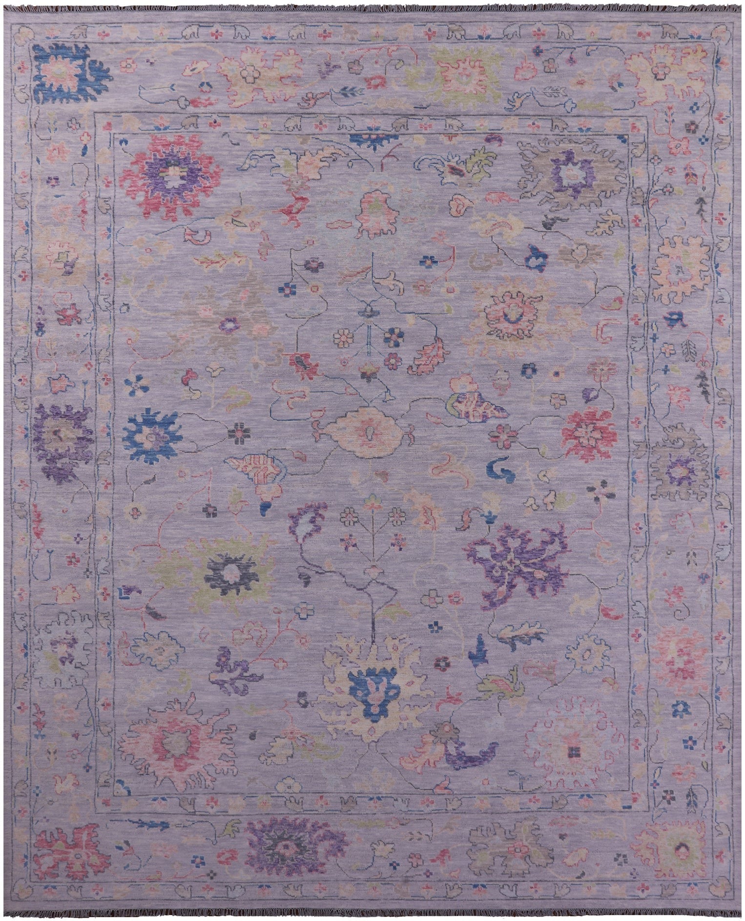 Silver Turkish Oushak Hand Knotted Wool Rug - 12' 0" X 15' 0" - Golden Nile