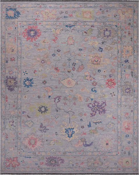 SUPER SALE Silver Turkish Oushak Hand Knotted Wool Rug - 12' 0" X 15' 0"