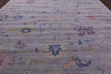 Silver Turkish Oushak Hand Knotted Wool Rug - 12' 0" X 15' 0" - Golden Nile