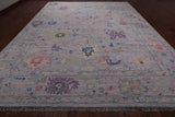 SUPER SALE Silver Turkish Oushak Hand Knotted Wool Rug - 12' 0" X 15' 0"
