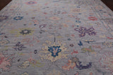 SUPER SALE Silver Turkish Oushak Hand Knotted Wool Rug - 12' 0" X 15' 0"