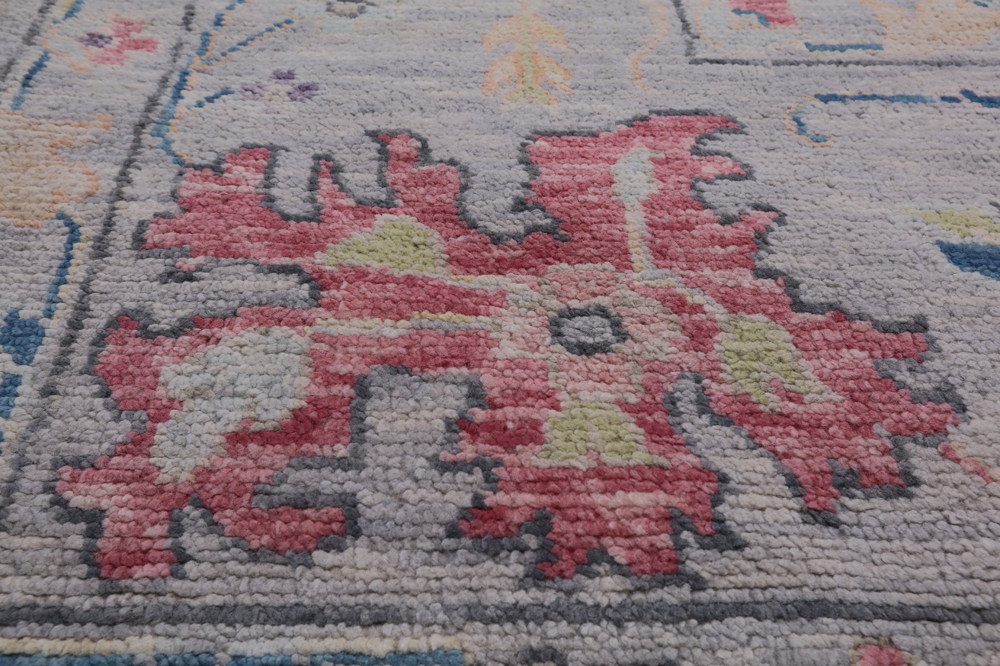 SUPER SALE Silver Turkish Oushak Hand Knotted Wool Rug - 12' 0" X 15' 0"