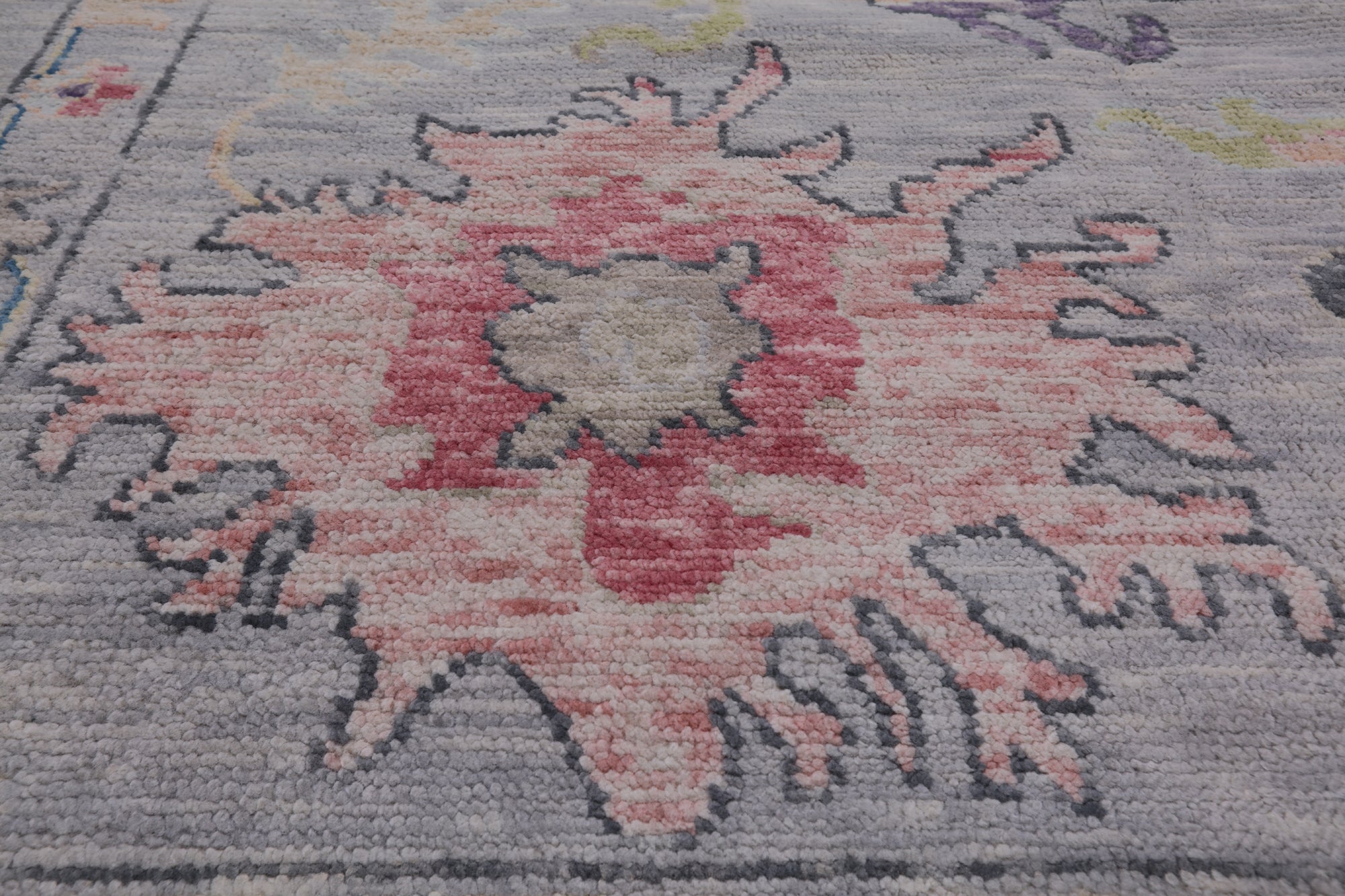 SUPER SALE Silver Turkish Oushak Hand Knotted Wool Rug - 12' 0" X 15' 0"
