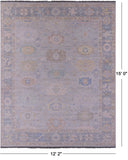 Silver Persian Sultanabad Hand Knotted Wool Rug - 12' 2" X 15' 0" - Golden Nile