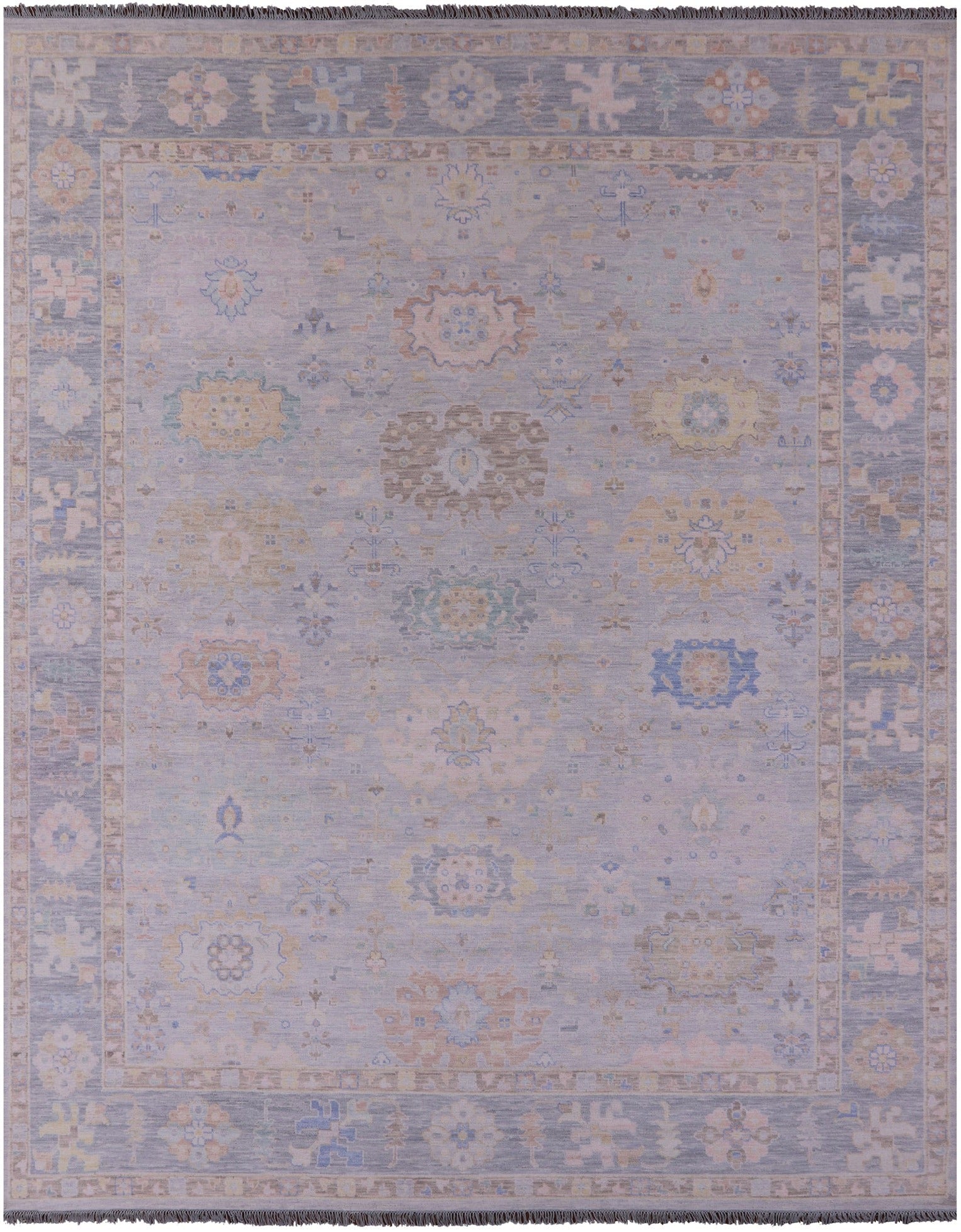 Silver Persian Sultanabad Hand Knotted Wool Rug - 12' 2" X 15' 0" - Golden Nile