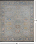 SUPER SALE Silver Persian Sultanabad Hand Knotted Wool Rug - 12' 2" X 15' 0"