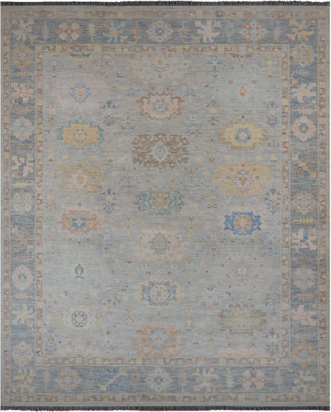SUPER SALE Silver Persian Sultanabad Hand Knotted Wool Rug - 12' 2" X 15' 0"