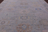 Silver Persian Sultanabad Hand Knotted Wool Rug - 12' 2" X 15' 0" - Golden Nile