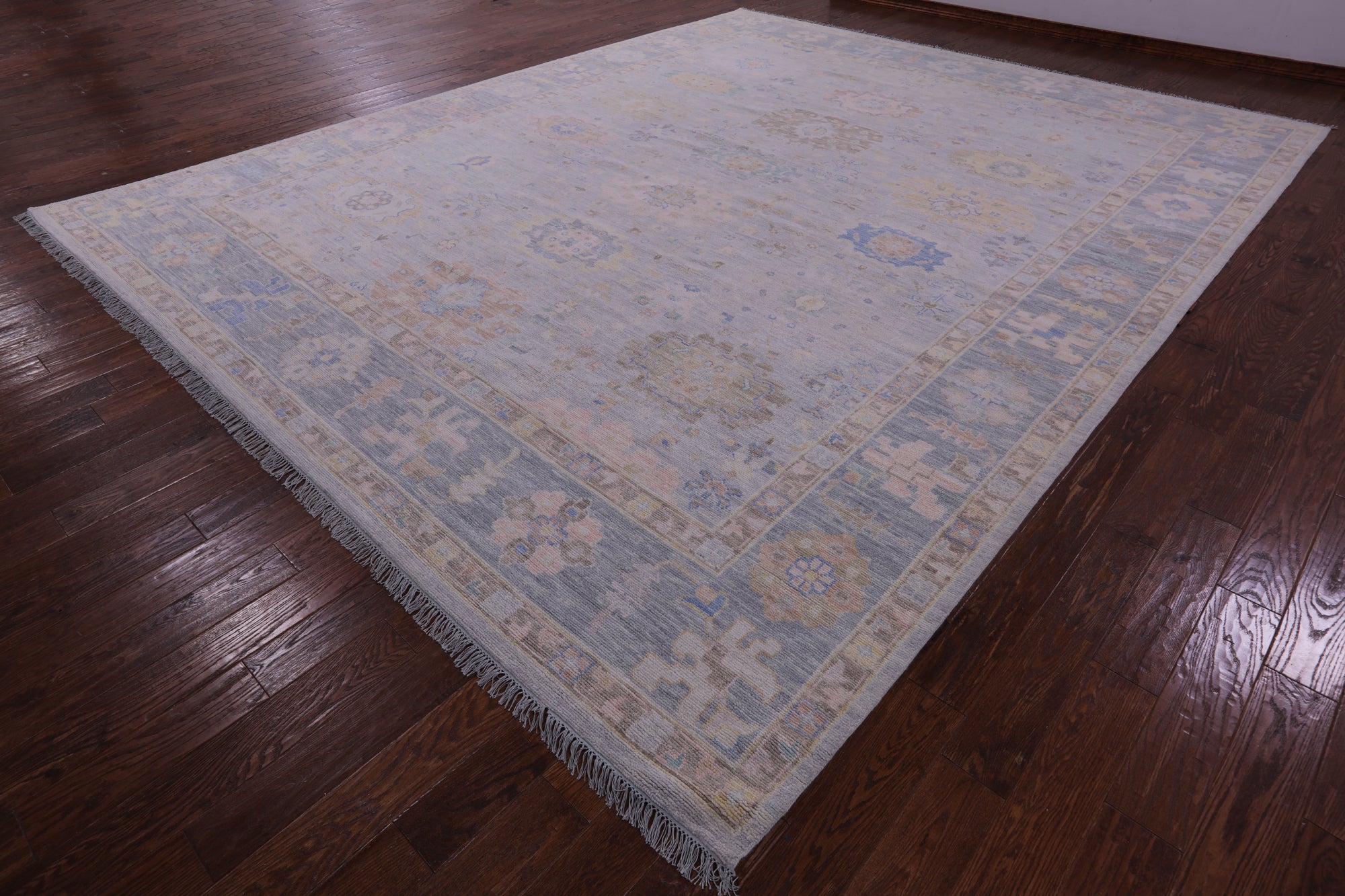 Silver Persian Sultanabad Hand Knotted Wool Rug - 12' 2" X 15' 0" - Golden Nile