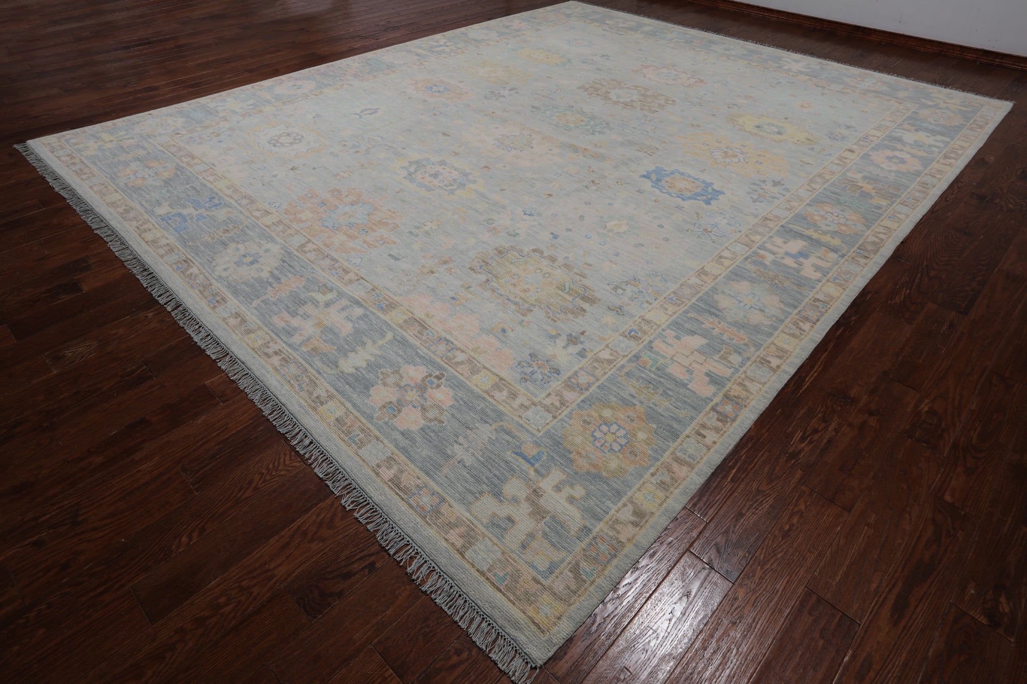 SUPER SALE Silver Persian Sultanabad Hand Knotted Wool Rug - 12' 2" X 15' 0"