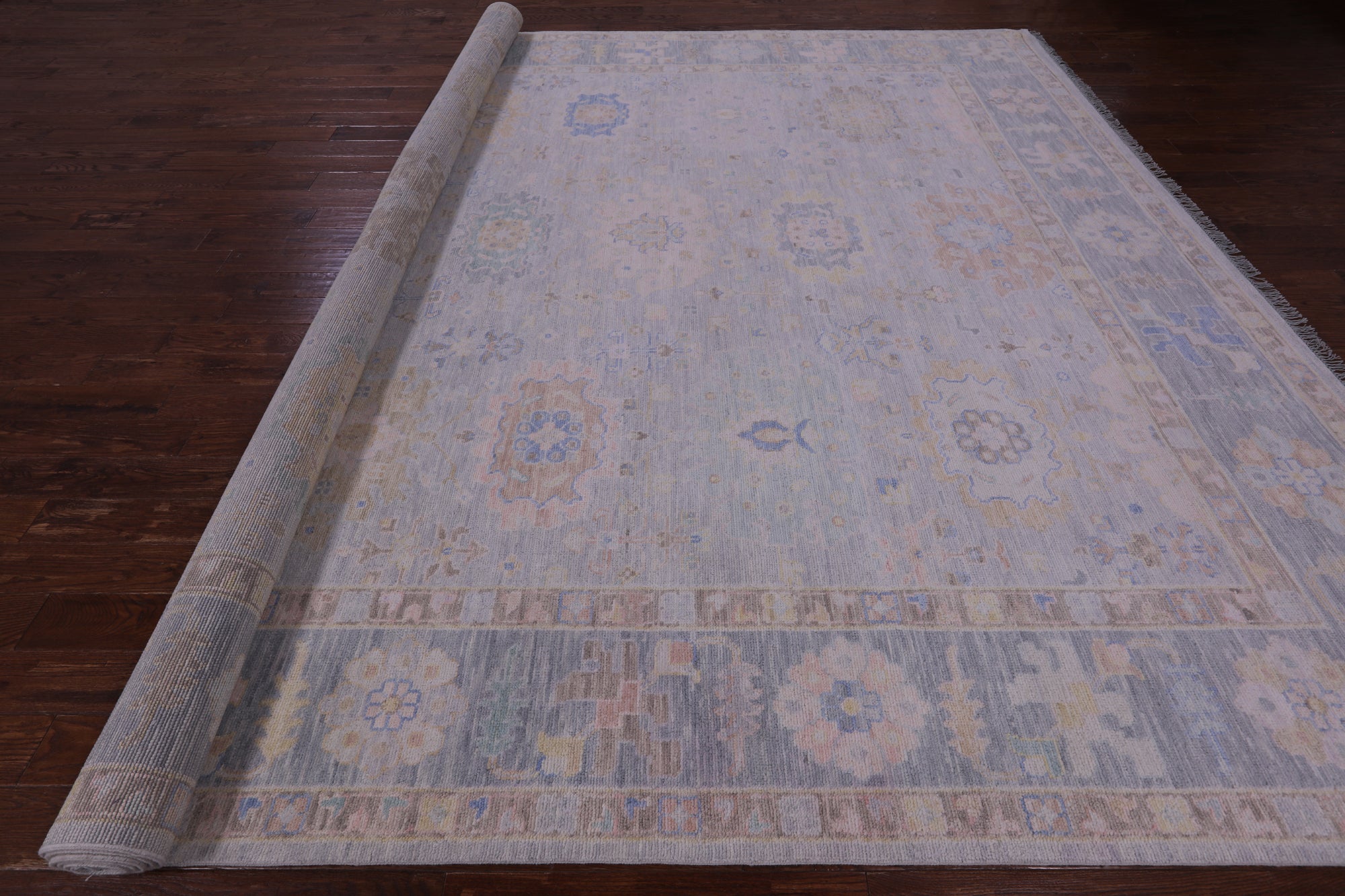 Silver Persian Sultanabad Hand Knotted Wool Rug - 12' 2" X 15' 0" - Golden Nile