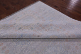 Silver Geometric Persian Mamluk Handmade Wool Rug - 12' 0" X 15' 1" - Golden Nile