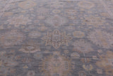 Silver Square Geometric Fine Serapi Hand Knotted Wool Rug - 11' 11" X 12' 1" - Golden Nile