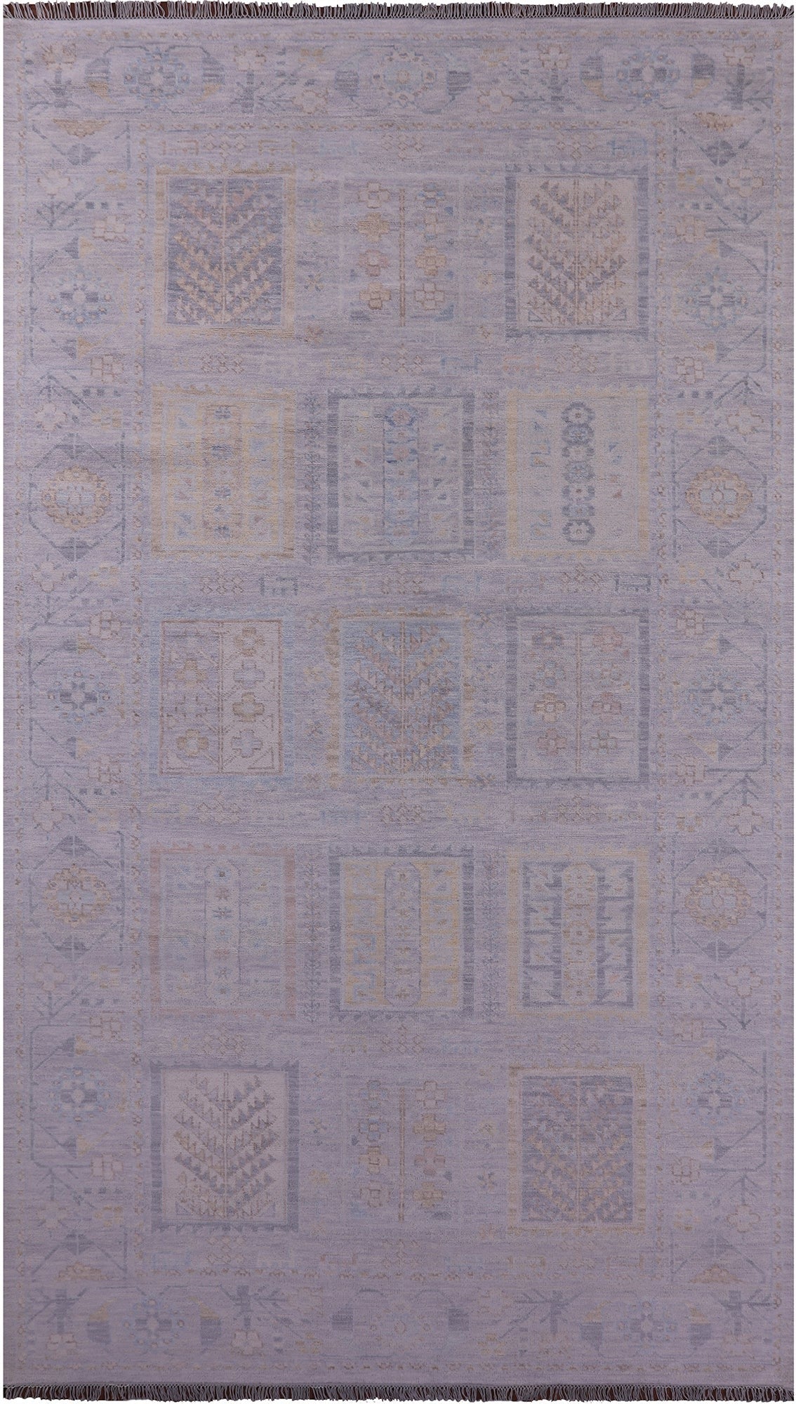 Silver Tribal Persian Gabbeh Handmade Wool Rug - 8' 2" X 15' 3" - Golden Nile