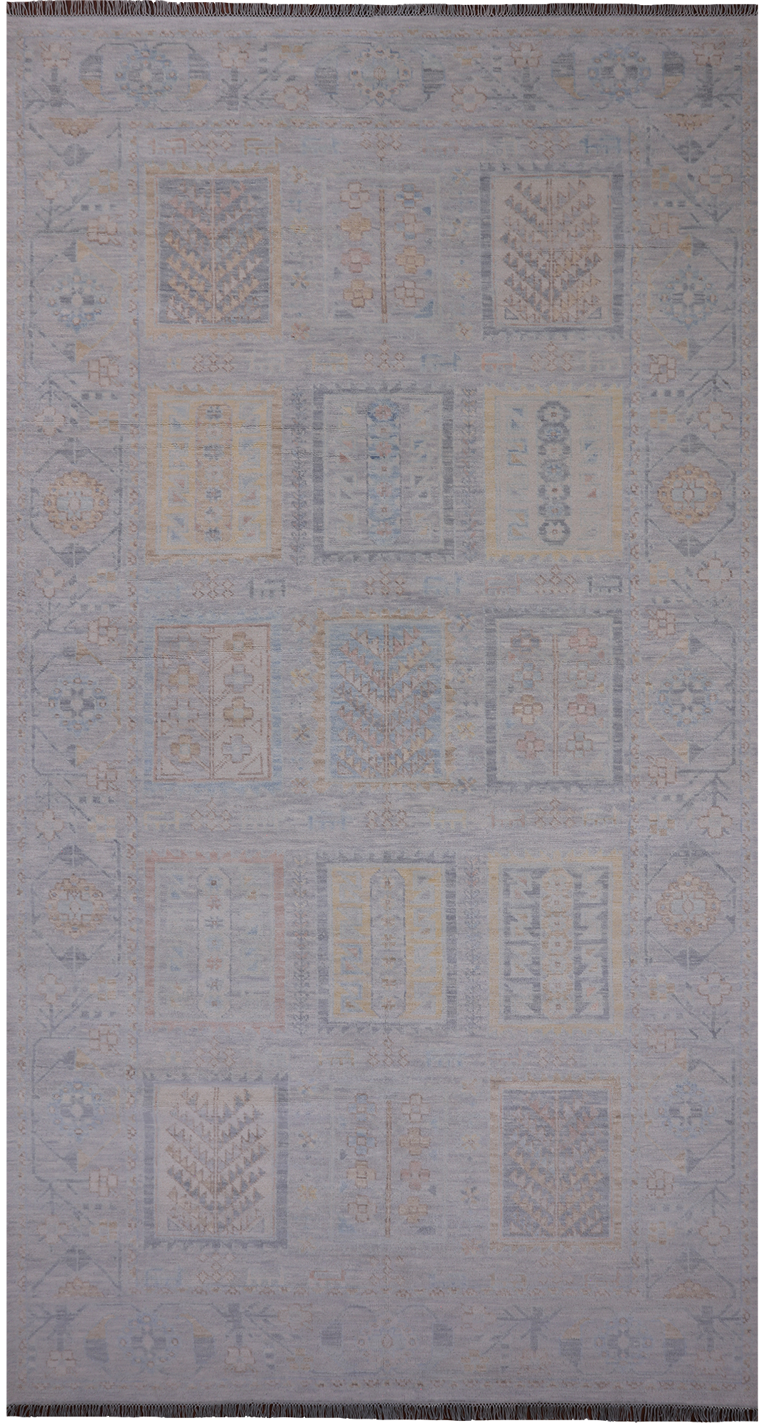 Silver Tribal Persian Gabbeh Handmade Wool Rug - 8' 2" X 15' 3"