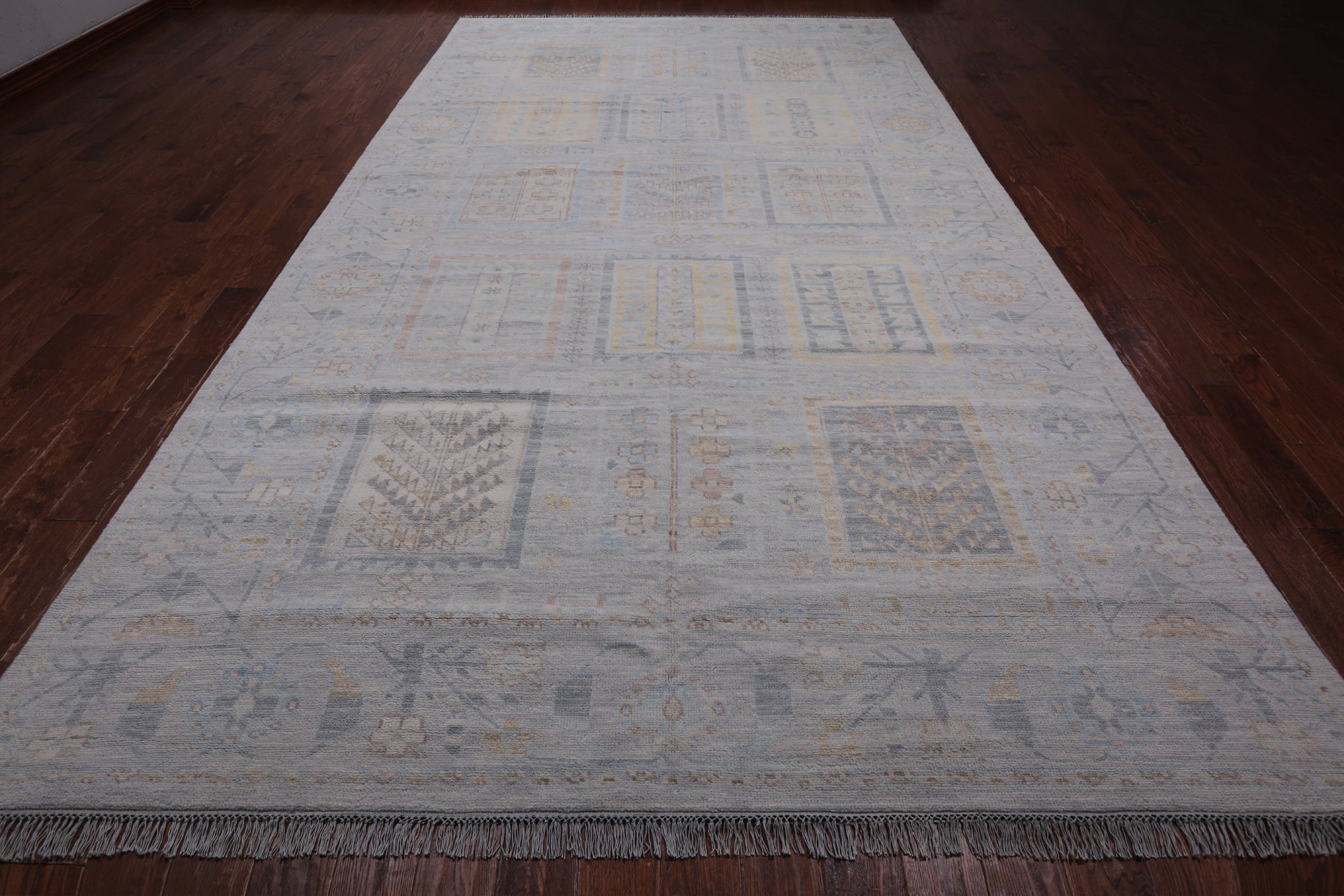 Silver Tribal Persian Gabbeh Handmade Wool Rug - 8' 2" X 15' 3"