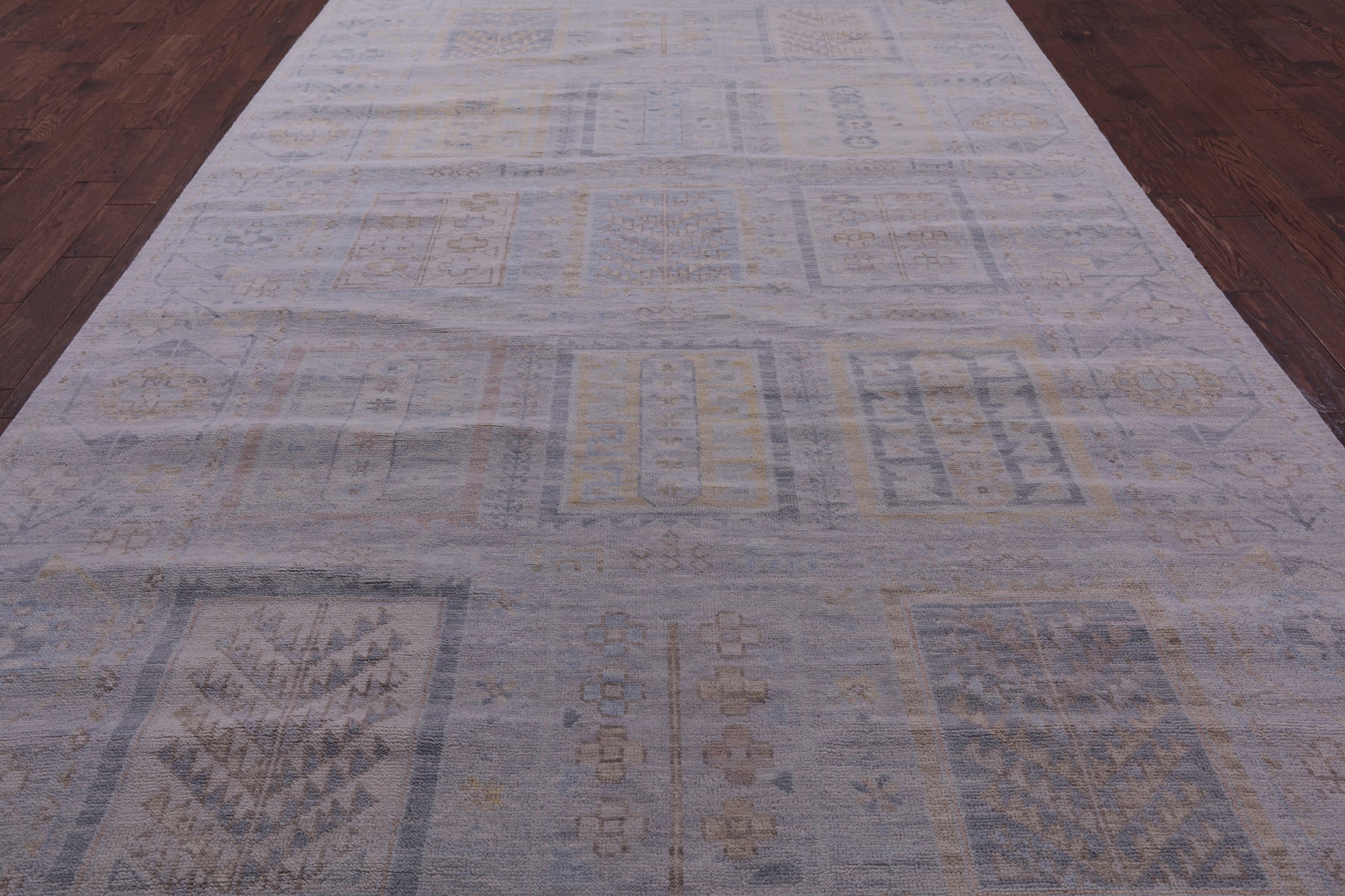 Silver Tribal Persian Gabbeh Handmade Wool Rug - 8' 2" X 15' 3" - Golden Nile