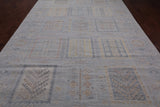 Silver Tribal Persian Gabbeh Handmade Wool Rug - 8' 2" X 15' 3"