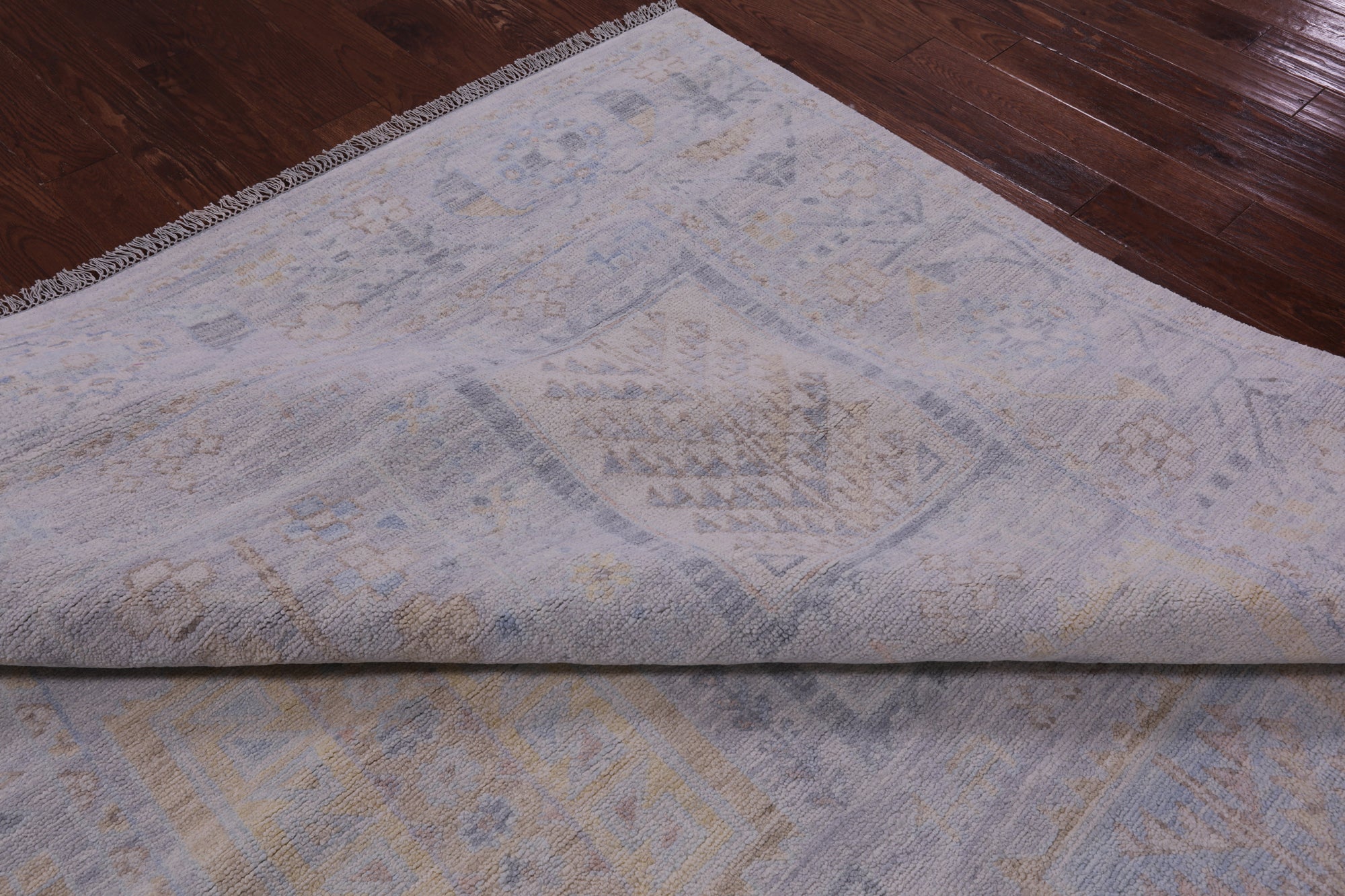 Silver Tribal Persian Gabbeh Handmade Wool Rug - 8' 2" X 15' 3" - Golden Nile