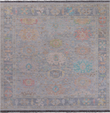 SUPER SALE Silver Square Persian Sultanabad Hand Knotted Wool Rug - 7' 11" X 8' 1"