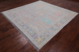 SUPER SALE Silver Square Persian Sultanabad Hand Knotted Wool Rug - 7' 11" X 8' 1"