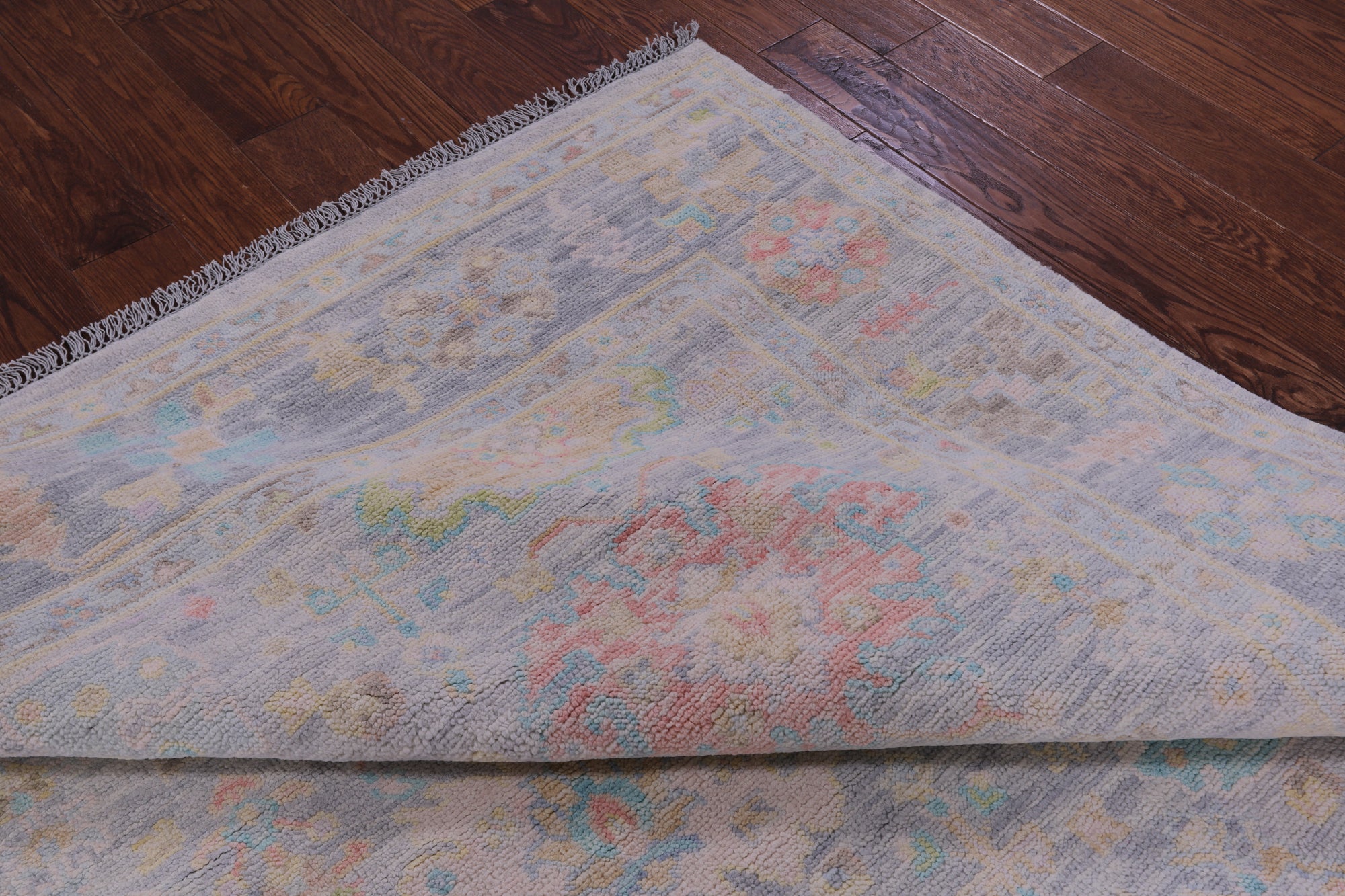 Silver Square Persian Sultanabad Hand Knotted Wool Rug - 7' 11" X 8' 1" - Golden Nile