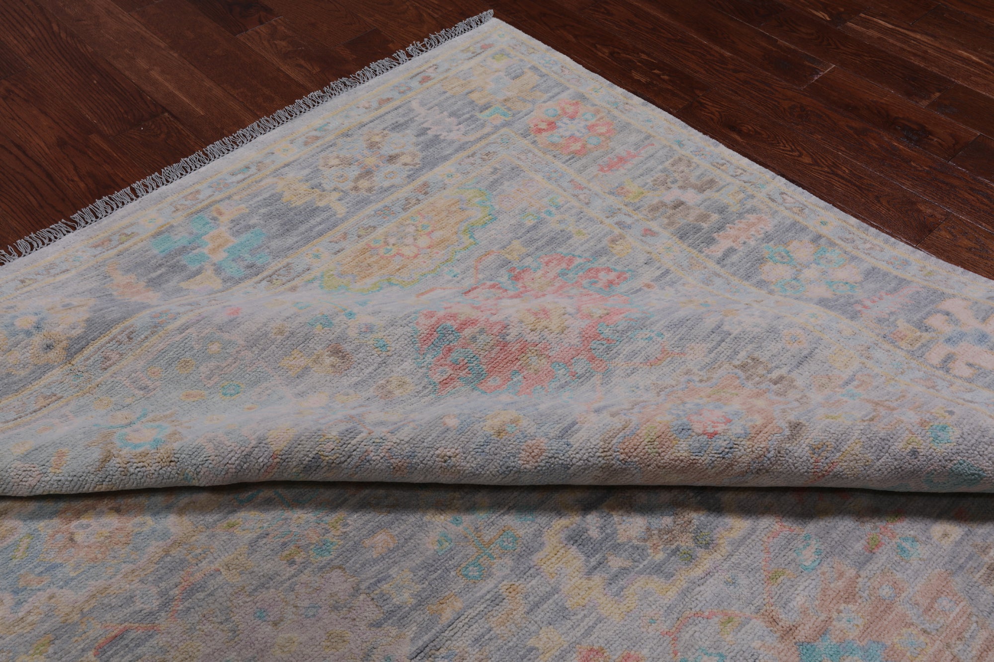 SUPER SALE Silver Square Persian Sultanabad Hand Knotted Wool Rug - 7' 11" X 8' 1"