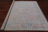 SUPER SALE Silver Square Persian Sultanabad Hand Knotted Wool Rug - 7' 11" X 8' 1"
