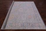 Silver Square Persian Sultanabad Hand Knotted Wool Rug - 7' 11" X 8' 1" - Golden Nile