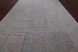 Silver Tribal Persian Gabbeh Hand Knotted Wool Rug - 9' 1" X 19' 8"