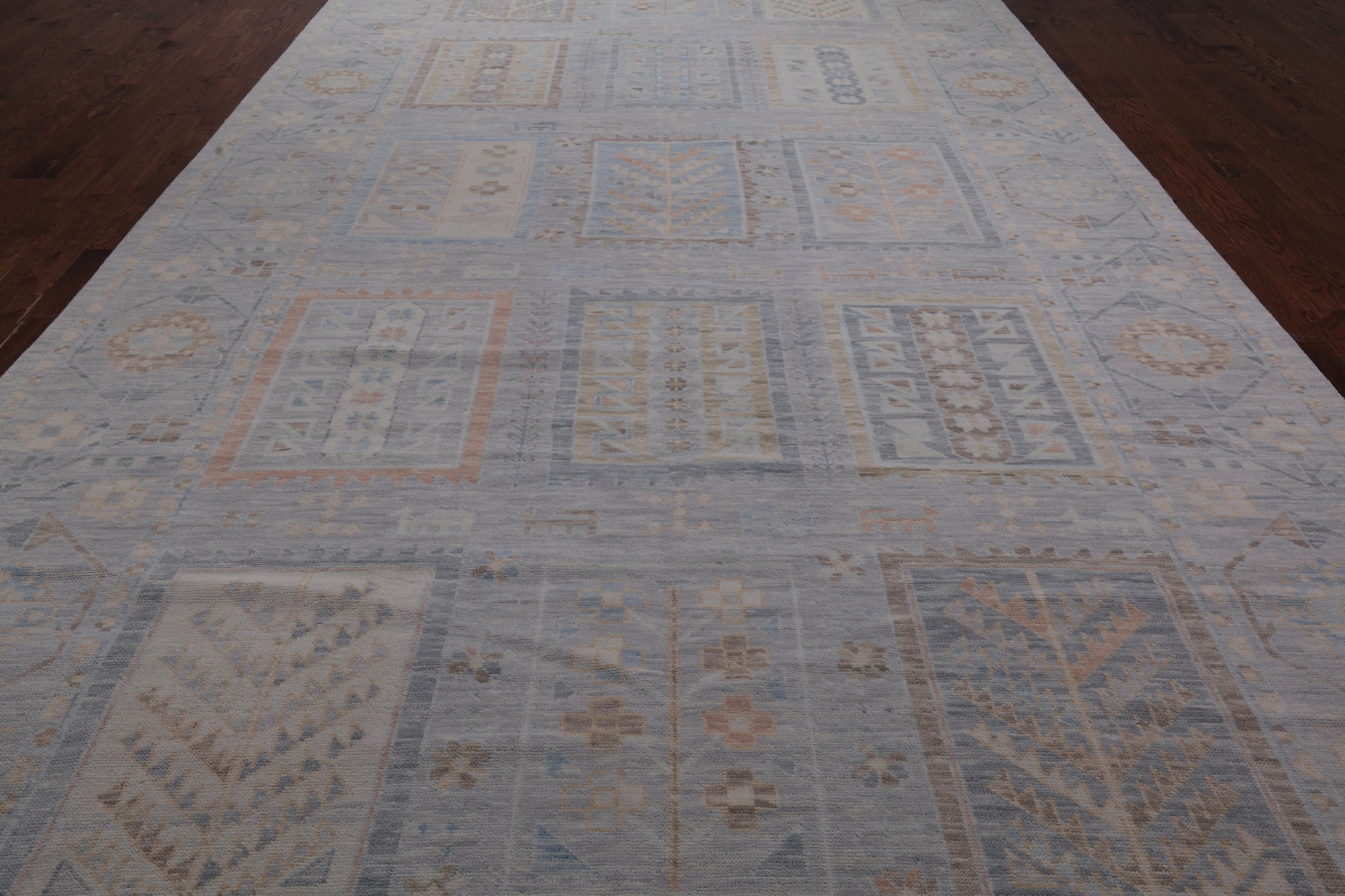 Silver Tribal Persian Gabbeh Hand Knotted Wool Rug - 9' 1" X 19' 8"
