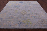 Silver Square Turkish Oushak Handmade Wool Rug - 8' 11" X 9' 0" - Golden Nile