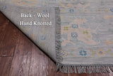 SUPER SALE Silver Square Turkish Oushak Handmade Wool Rug - 8' 11" X 9' 0"