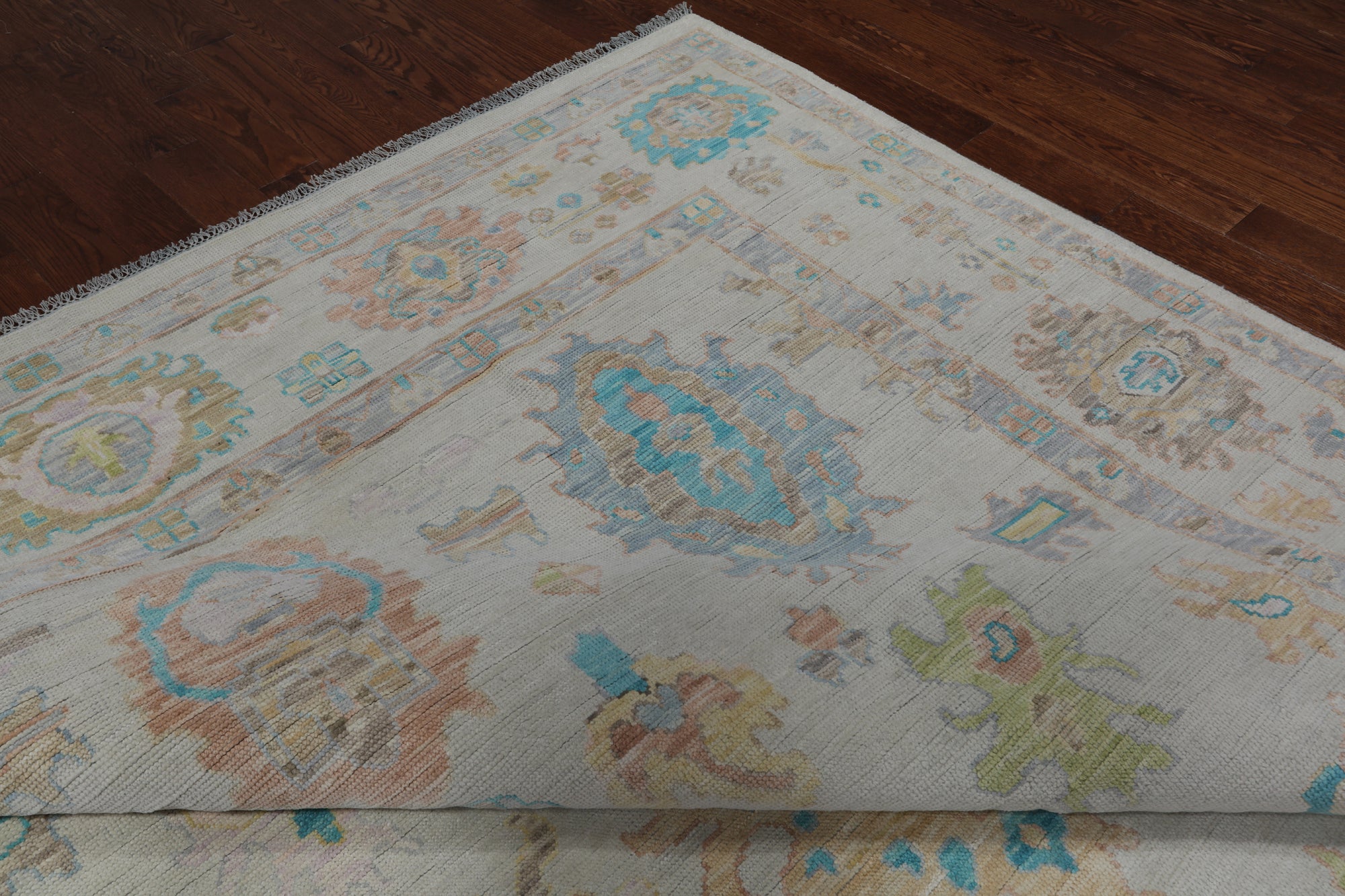 SUPER SALE Ivory Persian Sultanabad Hand Knotted Wool Rug - 9' 11" X 14' 0"