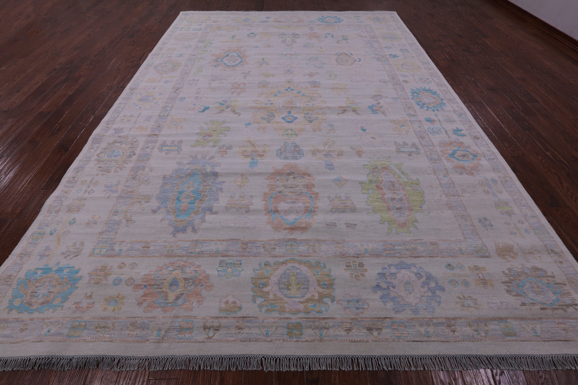 Ivory Persian Sultanabad Hand Knotted Wool Rug - 9' 11" X 14' 0" - Golden Nile