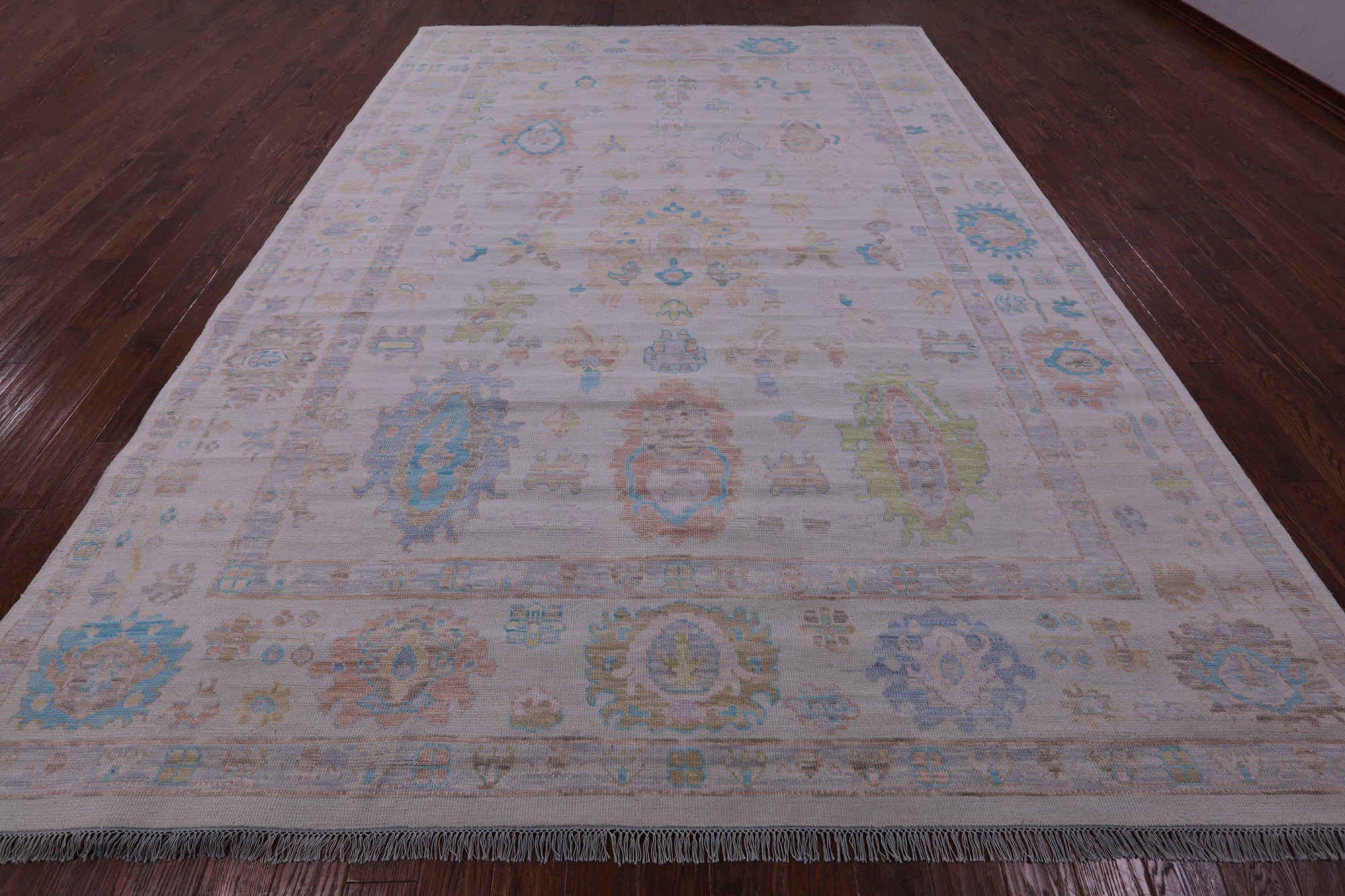 Ivory Persian Sultanabad Hand Knotted Wool Rug - 9' 11" X 14' 0" - Golden Nile