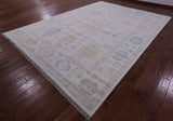 Ivory Persian Sultanabad Hand Knotted Wool Rug - 9' 11" X 14' 0" - Golden Nile